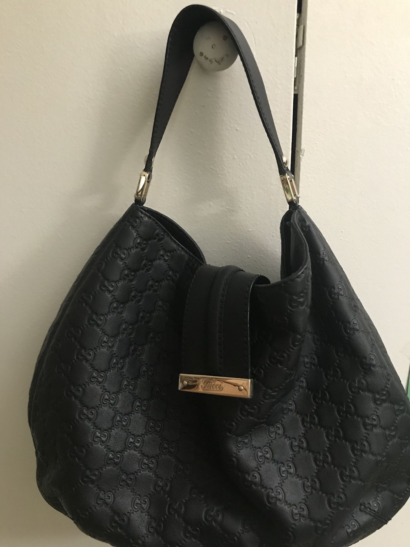 Gucci Guccissima Black Hobo Bag