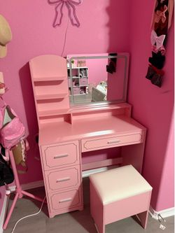 Pink vanity