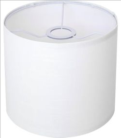 White Linen Small Drum Lampshade, 8.66" Top x 8.66" Bottom x 7.87" High Lamp Shade, Lamp Shade Replacement for Table and Floor Lamps, Pendant Light,Ha