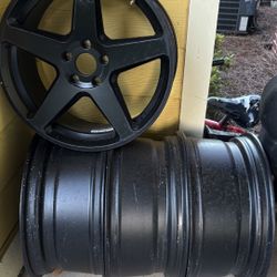 18” Black Rims + Spacers – $200 (Good Condition)