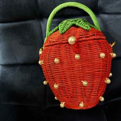 Kate Spade x Target Strawberry Wicker Purse Bag
