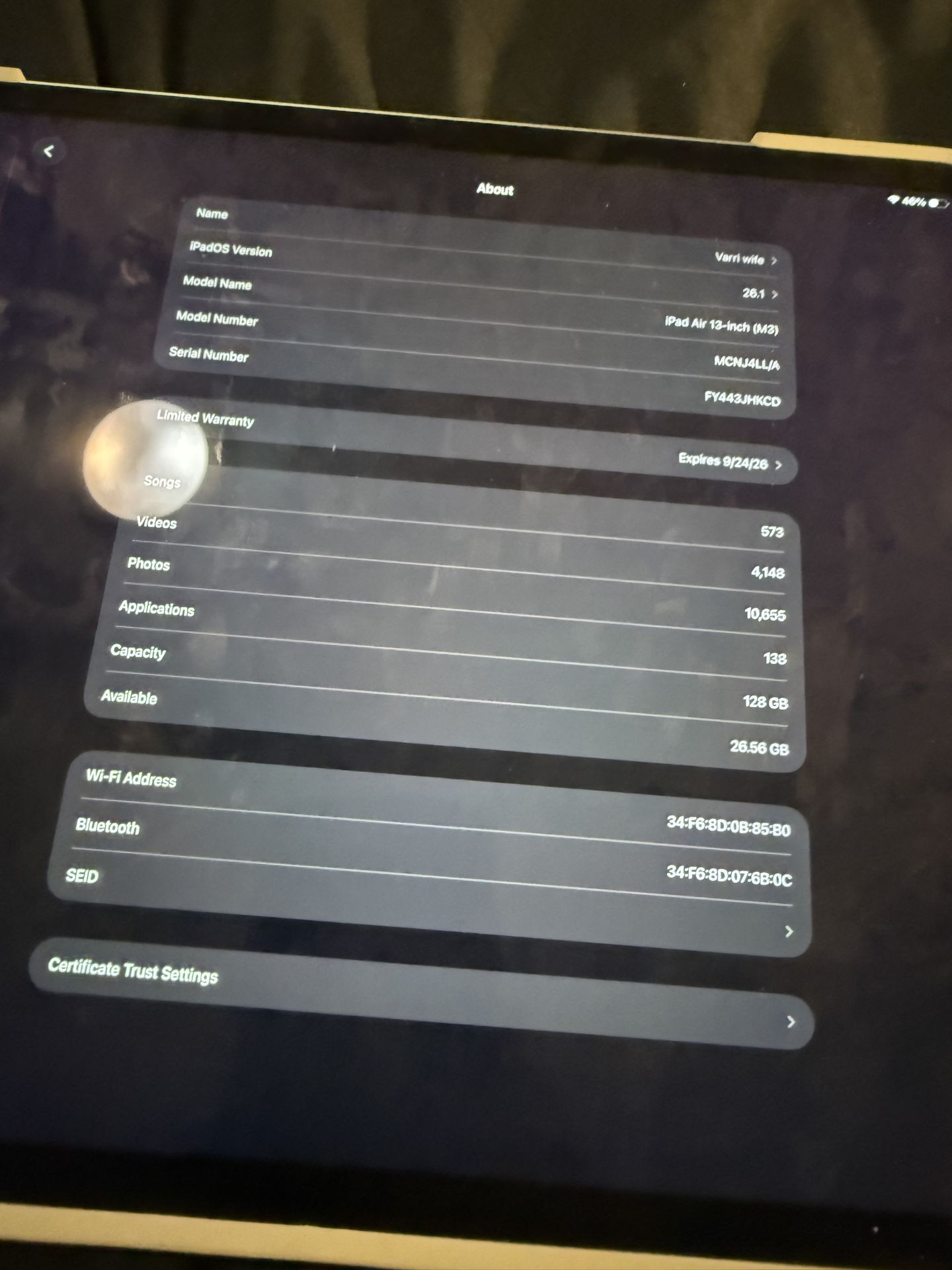 iPad Air M3 13inch 256gb + keyboard + apple pencil