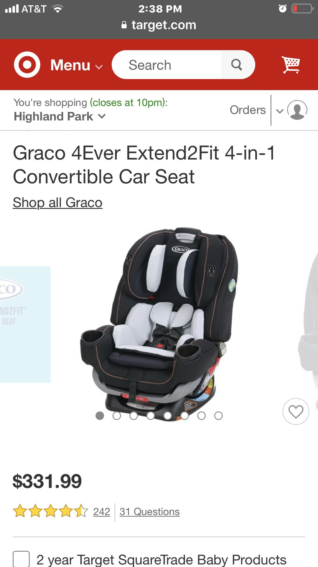 Brand new Car seat. Retails for $340. Selling for $220. Purchased new last week and used 1 time.