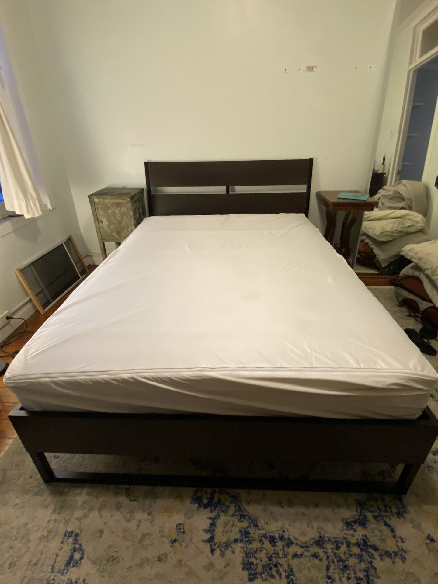 Haugesund Mattress, Medium Firm/Dark Beige (Full) W/ Nice Bed Frame