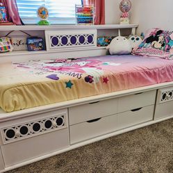 Twin Bed W/ Storage and Mattress