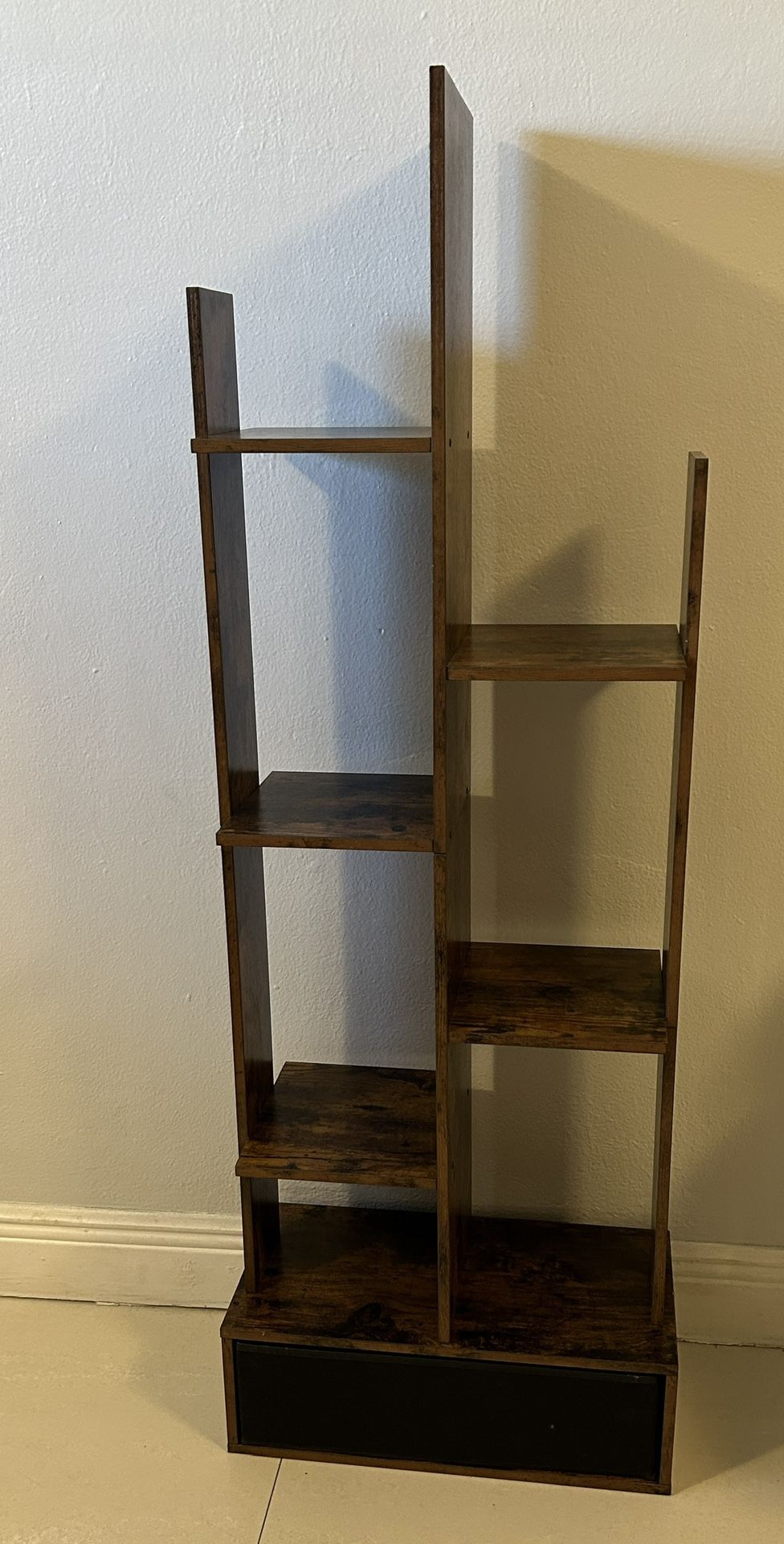 Bookshelf with Drawer, Standing Wood Bookshelf, Standing Storage Rack for Books,Plants, Utility Organizer for Living Room, Bedroom Black Friday