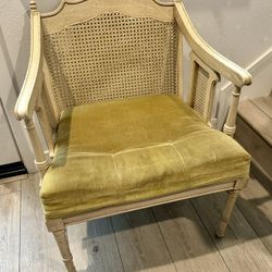 Vintage French Louis XVI style Cane Back Accent Chair