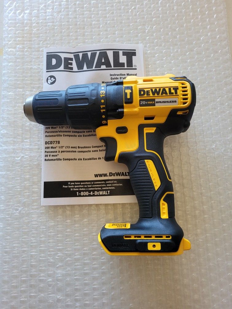 Dewalt 20v Brushless 1/2 Compact Hammer Drill. Tool Only $70 Firm