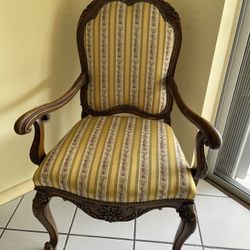 Chair Set Carved Wood