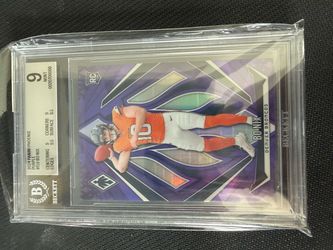 2024 Panini Phoenix Bo Nix Purple Rookie RC BGS 9