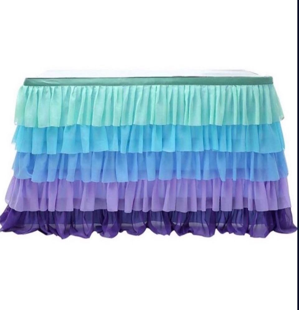 2 Table Skirt 5 Layer Tulle Table Skirt