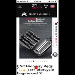 CNC Highway Pegs For 1.25" Motorcycle Engine Guard - Fits Various Harleys + Others