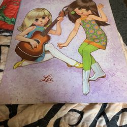 VINTAGE LEE BIG EYE GIRLS HIPPIE 1960'S