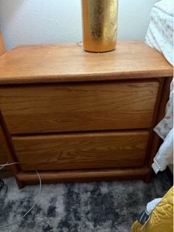 2  drawer nightstand solid oak
