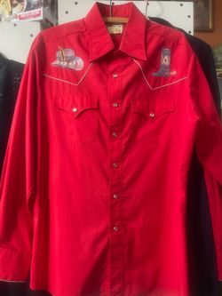 Vintage Western embroidery shirt size large