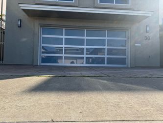 Full view glass garage door