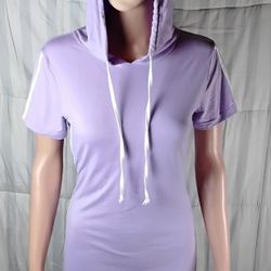Hooded T Shirt Bodycon Dress Size Medium Mini True Rock
