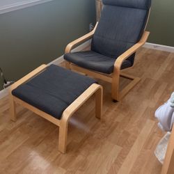IKEA Poang Armchair And Ottoman 
