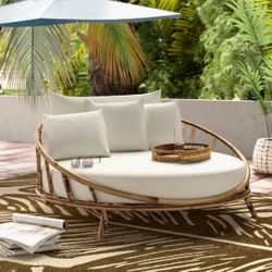 Outdoor Patio Daybed - Espresso Bamboo
