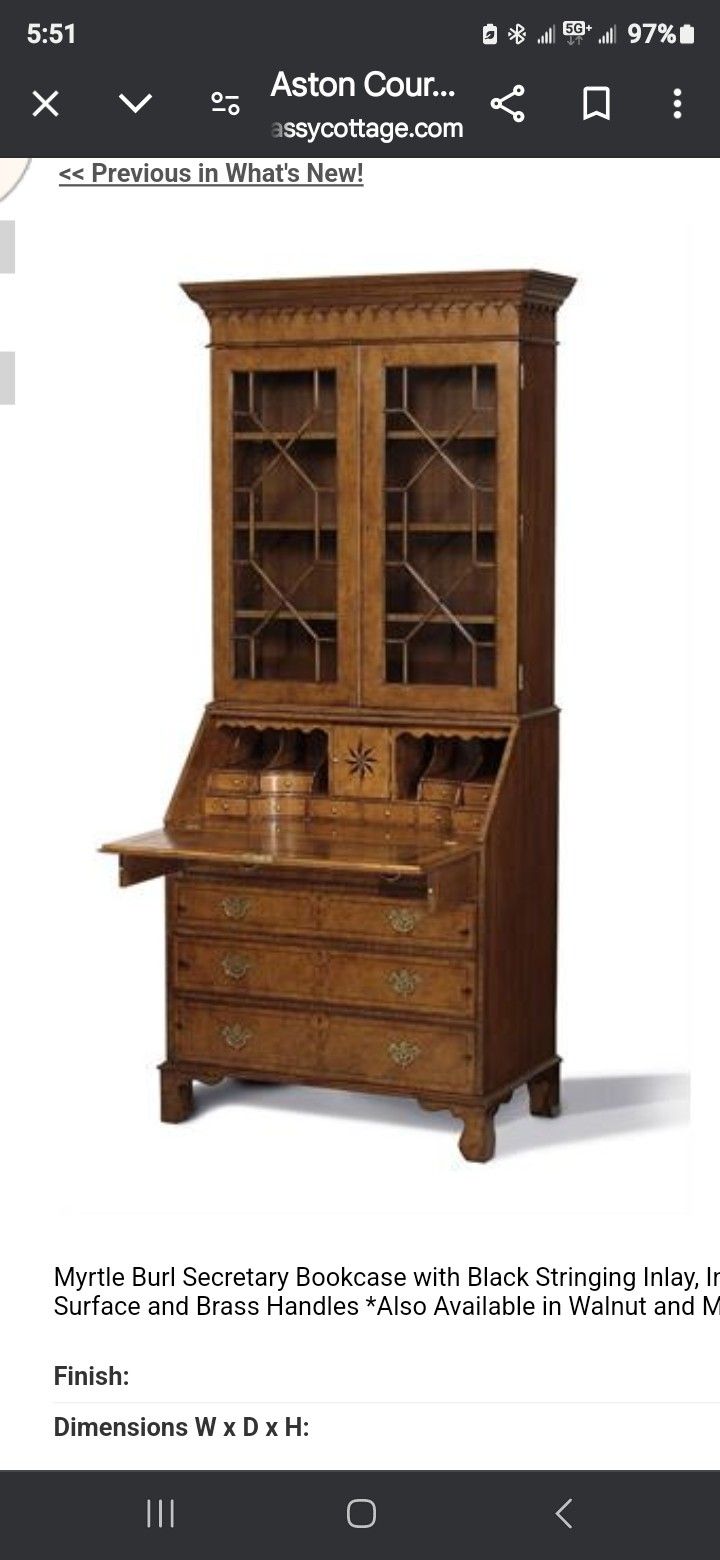 Secretary DESK 26w 16 deep and 72 high.
