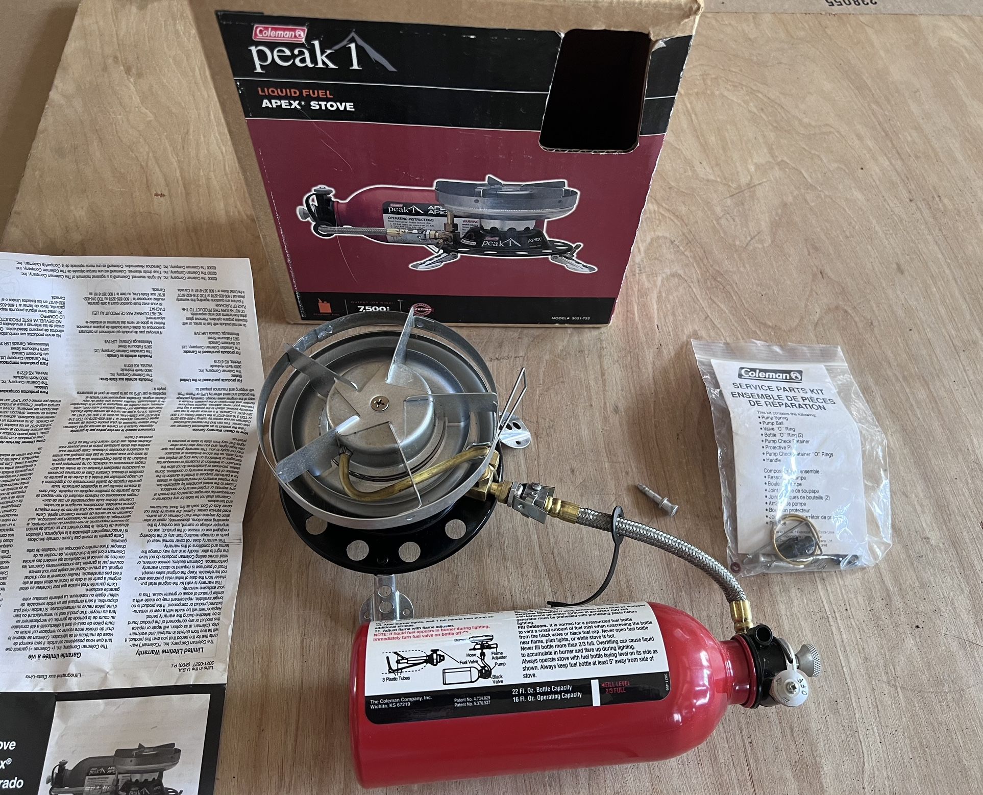 Coleman PEAK 1 Apex Liquid Fuel Stove, Model 3021 Coleman PEAK 1 Apex Liquid Fuel Stove, Model 3021