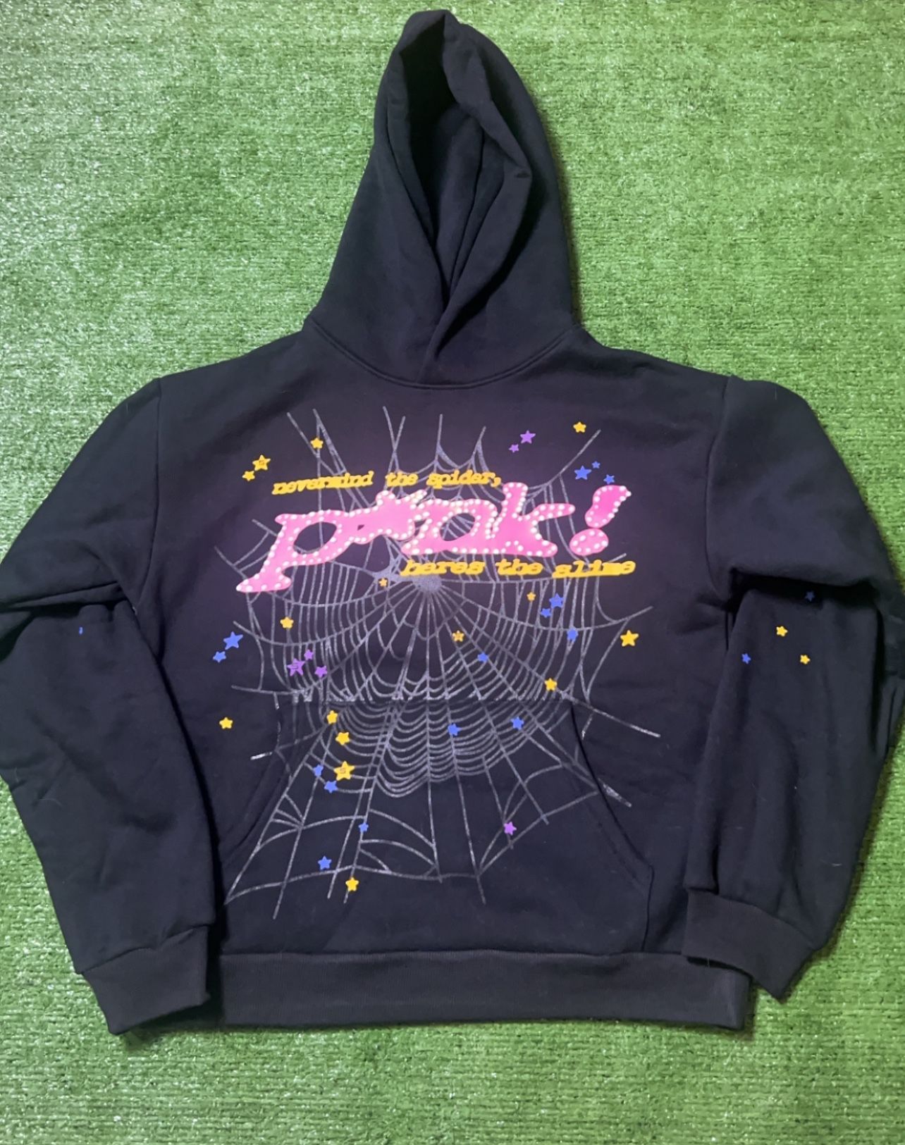 Sp5der P*nk Black Hoodie M | Black P*nk Spider Hoodie