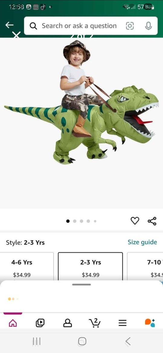 Halloween Blowup Costume 2 To 4yrs Old