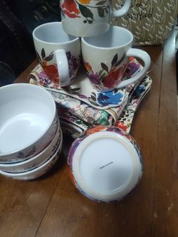 Floral Mug & Bowl Set + Matching Trays | $30 OBO