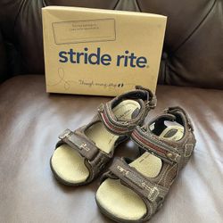 Stride Ride Boys Leather Sandals 10.5W 