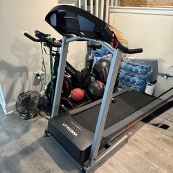 SPACE SAVER FOLDING TREADMILL IN EXCELLENT CLEAN CONDITION. NO SMOKING,NO PETS HOME.GREAT FOR ANY HOME GYM. $250.00 OR BEST OFFER.