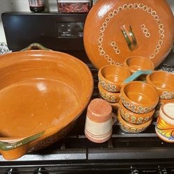 Huge pot with side dishes