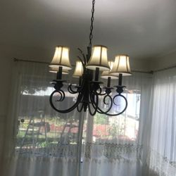 Chandelier Modern Copper Ceiling Light Style 6 Bulbs, Farm Style, Great and Excellent Condition Like New