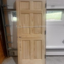RELIABILT 32-in x 80-in Unfinished Solid core 6-panel Righthand Smooth Unfinishe