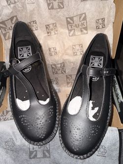 Black TUKskin T-Bar Viva Low Mary Jane Size 6