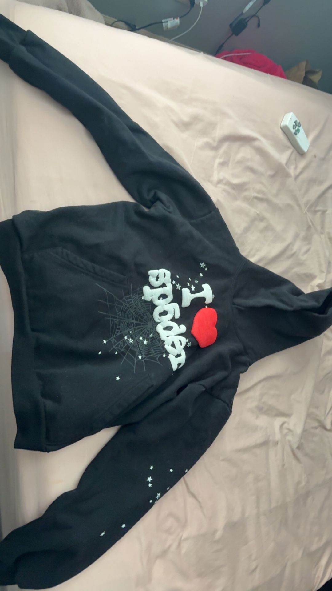 “I Heart Sp5der” Hoodie, Black, Men’s large