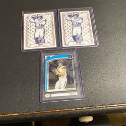 Bo Nix Rookie Football Card Lot (3)