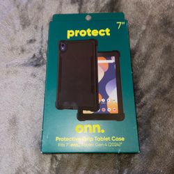ONN Protective Grip Tablet Case for 7" Tablet Gen 4 2024, Black, Shock Absorbing