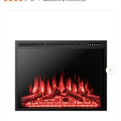 34 in. 750/1500-Watt Recessed and Freestanding Electric Fireplace Insert with 5 Level Adjustable Flames & Remote Control