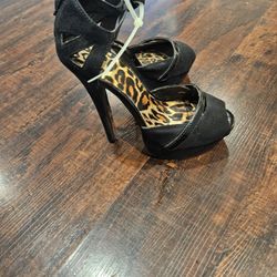 High Heals Black And Leopard