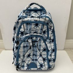 High Sierra Wheeled Rolling Backpack Blue