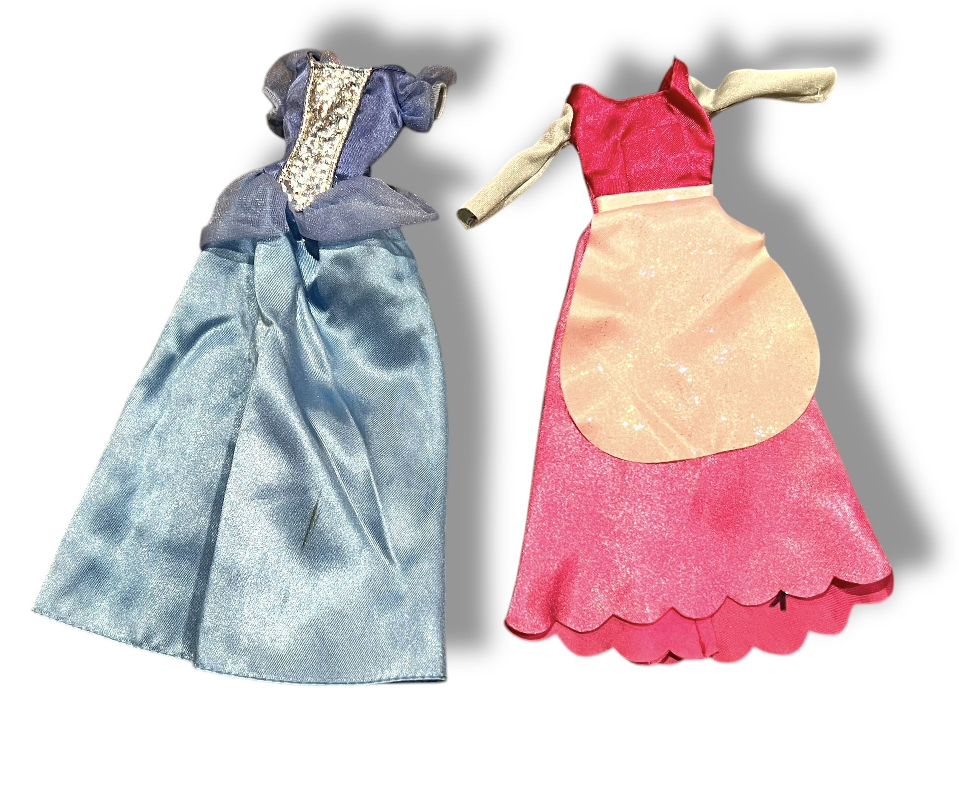 VTG Barbie BELLE doll pilgrim dress apron BEAUTY BEAST & Blue PRINCESS Dress (2)