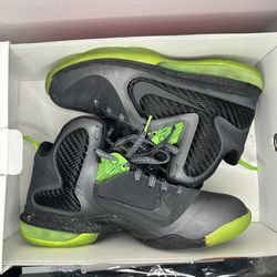 Nike Lebron 9 Ix Dunkman Size 9 Black Green Volt 