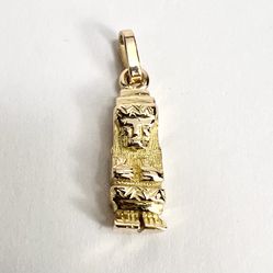 18k Yellow Gold Aztec Statue Charm Pendant