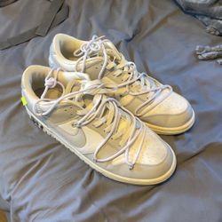 Off white dunks, grey and white Mens Size 12