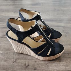 MICHAEL Michael Kors Berkley Canvas Wedge Sandal Women's Size 8