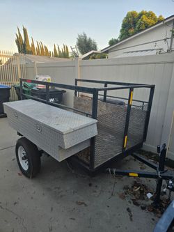 Utility Trailer with Diamond Plate Tool Box