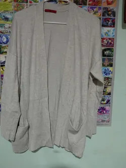 Light Gray Open-Front Cardigan