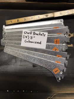 Shelf brackets (18) 8” galvanized