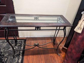 Glass Table With Iron Legs