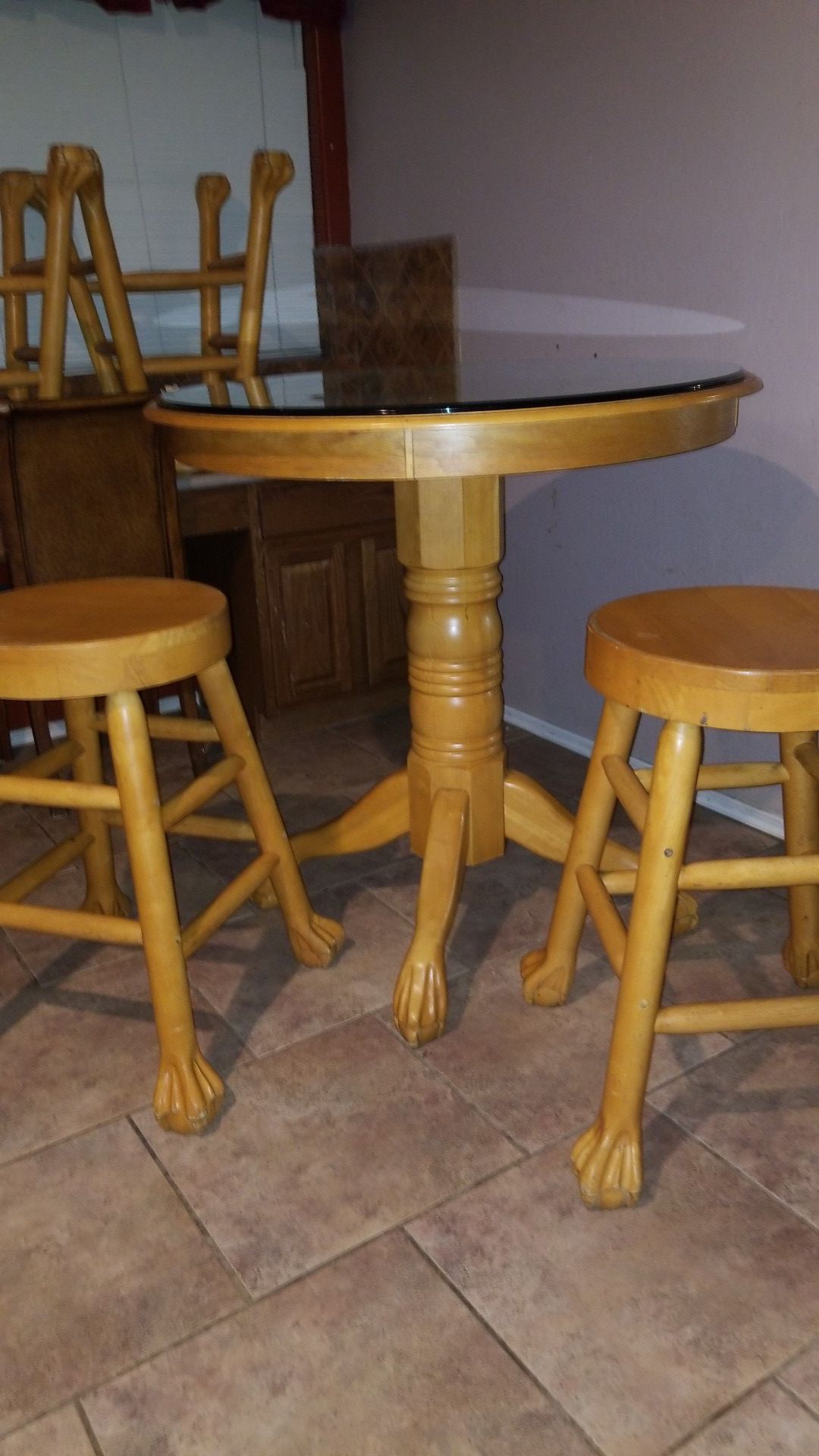 Blonde breakfast table 4 stools .. obo
